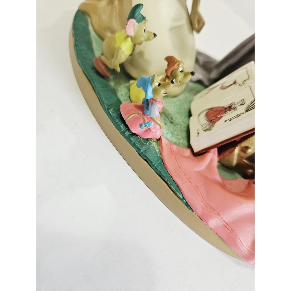 1995 Cinderella Walt Disney 45th Anniversary Music Box Figurine with Sewing Mice - Picture 6 of 12